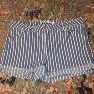 Blue and white pin stripped shorts